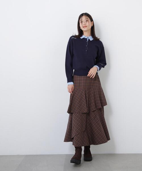 N.(N. Natural Beauty Basic)(エヌエヌナチュラルビューティーベーシック)の「チェックティアードスカート(スカート・レディース・ベージュ系その他/ブラウン系その他・FREE)」の19枚目の写真