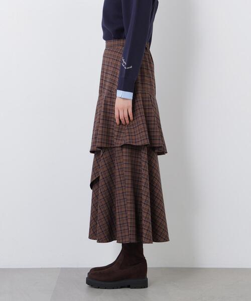 N.(N. Natural Beauty Basic)(エヌエヌナチュラルビューティーベーシック)の「チェックティアードスカート(スカート・レディース・ベージュ系その他/ブラウン系その他・FREE)」の22枚目の写真