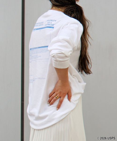 GOOD ROCK SPEED(グッドロックスピード)の「【GOOD ROCK SPEED】 USPS PRIORITY MAIL long sleeves T(Tシャツ/カットソー・レディース・ホワイト・FREE)」の2枚目の写真