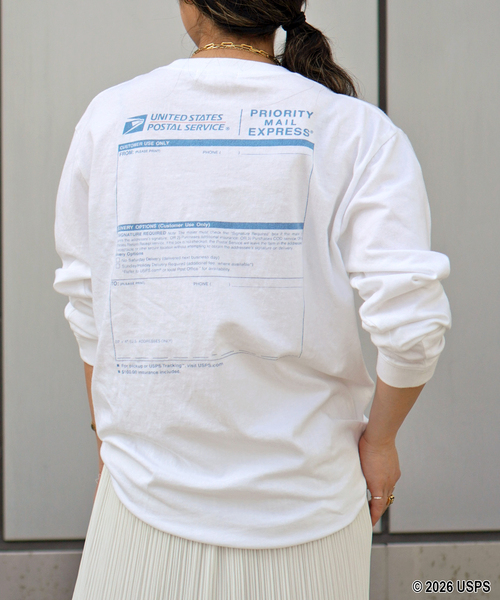 GOOD ROCK SPEED(グッドロックスピード)の「【GOOD ROCK SPEED】 USPS PRIORITY MAIL long sleeves T(Tシャツ/カットソー・レディース・ホワイト・FREE)」の3枚目の写真