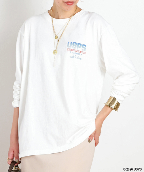 GOOD ROCK SPEED(グッドロックスピード)の「【GOOD ROCK SPEED】 USPS PRIORITY MAIL long sleeves T(Tシャツ/カットソー・レディース・ホワイト・FREE)」の6枚目の写真