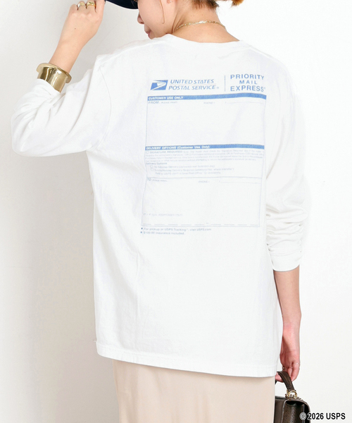 GOOD ROCK SPEED(グッドロックスピード)の「【GOOD ROCK SPEED】 USPS PRIORITY MAIL long sleeves T(Tシャツ/カットソー・レディース・ホワイト・FREE)」の7枚目の写真