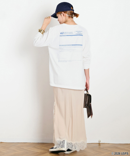 GOOD ROCK SPEED(グッドロックスピード)の「【GOOD ROCK SPEED】 USPS PRIORITY MAIL long sleeves T(Tシャツ/カットソー・レディース・ホワイト・FREE)」の10枚目の写真