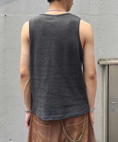 CIAOPANIC(チャオパニック)の「ワッフルタンクトップ(タンクトップ・メンズ・オフホワイト/チャコールグレー・LARGE/MEDIUM)」の17枚目の写真