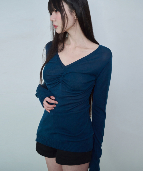 REISE MIYA（レイズミヤ）の「アイリシャーリングニット [ペトロールブルー]（ニット/セーター・レディース・その他・SMALL/MEDIUM）」の2枚目の写真