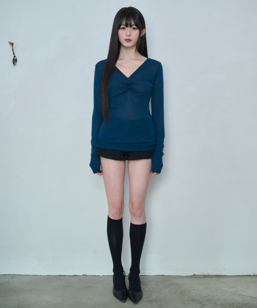 REISE MIYA（レイズミヤ）の「アイリシャーリングニット [ペトロールブルー]（ニット/セーター・レディース・その他・SMALL/MEDIUM）」の3枚目の写真
