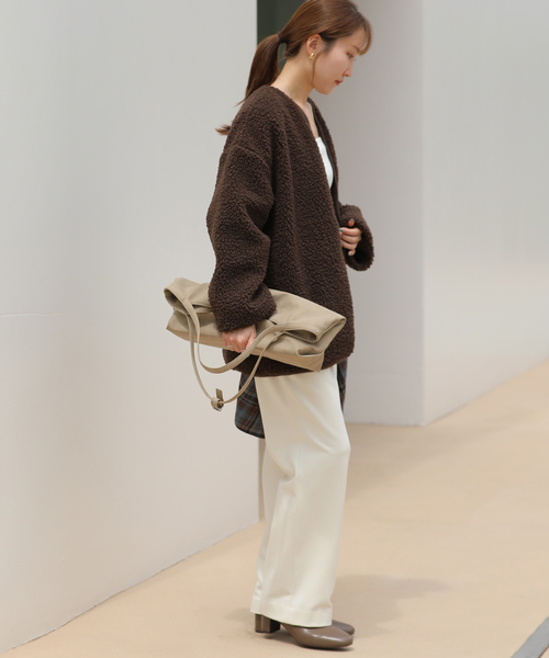 Champion（チャンピオン）の「《追加》別注【Champion/チャンピオン】ボアフリースジャケット（ブルゾン・レディース・チャコールグレー/ブラウン・FREE）」の22枚目の写真