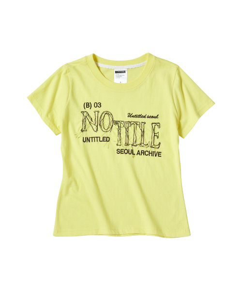 UNTITLED SEOUL(アンタイトル ソウル)の「アンタイトル フレイド エンブロイダリー クロップ 半袖 イエロー(Tシャツ/カットソー・レディース・その他・MEDIUM/SMALL)」の2枚目の写真