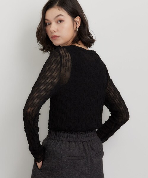 THE SHOP TK (ザ ショップ ティーケー )の「クリンクルシアークルーネックカットソー(Tシャツ/カットソー・レディース・ブラック/ダークブラウン/サックスブルー/アイボリー・12/13)」の22枚目の写真