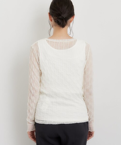 THE SHOP TK (ザ ショップ ティーケー )の「クリンクルシアークルーネックカットソー(Tシャツ/カットソー・レディース・ブラック/ダークブラウン/サックスブルー/アイボリー・12/13)」の8枚目の写真
