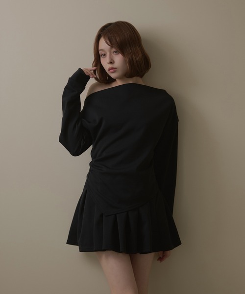 M DOLLY(エムドリー)の「Drape macy setup / ドレープメイシーセットアップ(セットアップ・レディース・ブラック/グレー・M/S)」の3枚目の写真