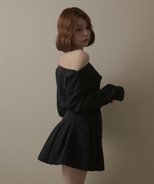 M DOLLY(エムドリー)の「Drape macy setup / ドレープメイシーセットアップ(セットアップ・レディース・ブラック/グレー・M/S)」の5枚目の写真