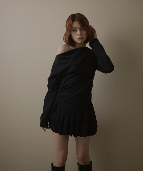 M DOLLY(エムドリー)の「Drape macy setup / ドレープメイシーセットアップ(セットアップ・レディース・ブラック/グレー・M/S)」の6枚目の写真