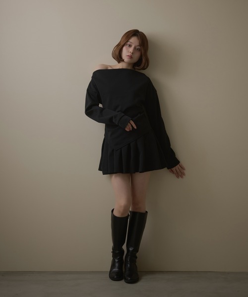 M DOLLY(エムドリー)の「Drape macy setup / ドレープメイシーセットアップ(セットアップ・レディース・ブラック/グレー・M/S)」の7枚目の写真