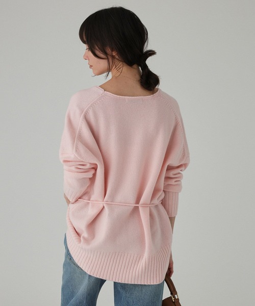 BABYLONE(バビロン)の「Vネックドロストニット<セットアップ対応>(ニット/セーター・レディース・チャコール/ベビーピンク/ブラウン・フリー)」の13枚目の写真