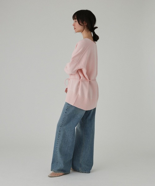 BABYLONE(バビロン)の「Vネックドロストニット<セットアップ対応>(ニット/セーター・レディース・チャコール/ベビーピンク/ブラウン・フリー)」の15枚目の写真