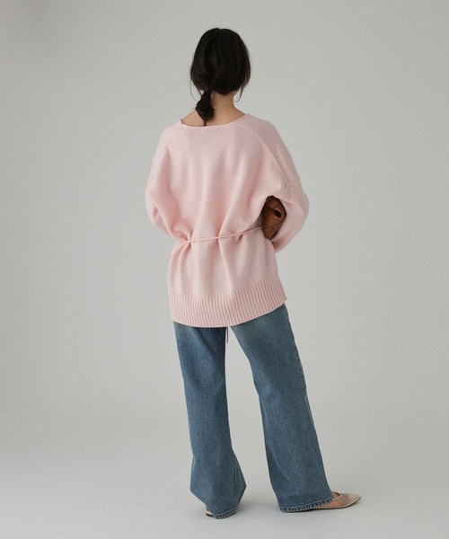BABYLONE(バビロン)の「Vネックドロストニット<セットアップ対応>(ニット/セーター・レディース・チャコール/ベビーピンク/ブラウン・フリー)」の16枚目の写真
