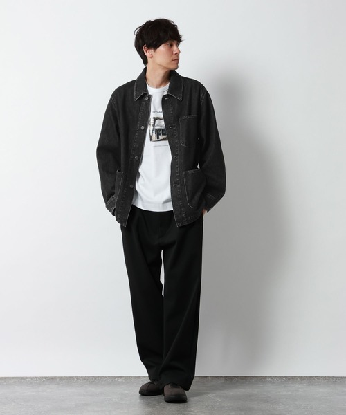 GLOBAL WORK（グローバルワーク）の「デニムカバーオール/910674（デニムジャケット・メンズ・ブラウン/ブラック/インディゴブルー・SMALL/MEDIUM/LARGE）」の6枚目の写真