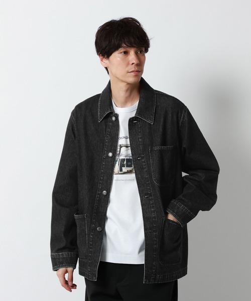 GLOBAL WORK（グローバルワーク）の「デニムカバーオール/910674（デニムジャケット・メンズ・ブラウン/ブラック/インディゴブルー・SMALL/MEDIUM/LARGE）」の7枚目の写真