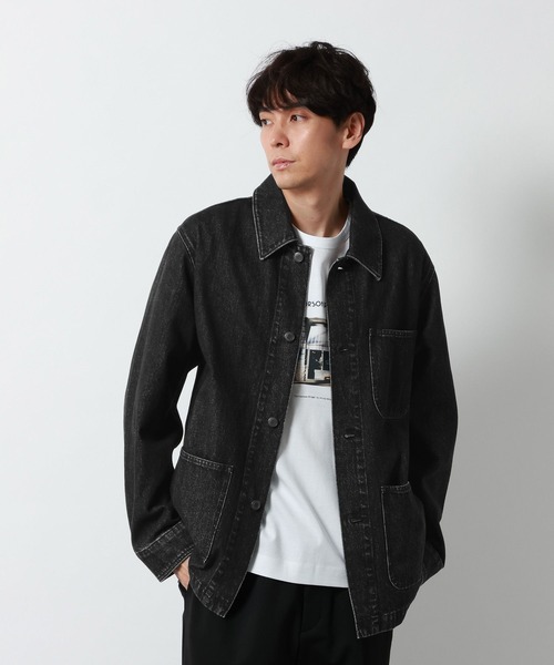 GLOBAL WORK（グローバルワーク）の「デニムカバーオール/910674（デニムジャケット・メンズ・ブラウン/ブラック/インディゴブルー・SMALL/MEDIUM/LARGE）」の9枚目の写真