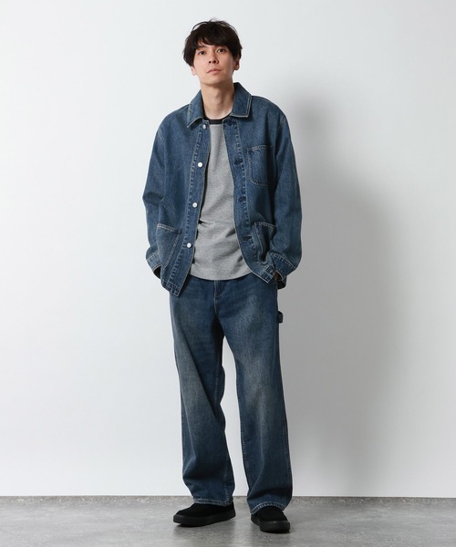 GLOBAL WORK（グローバルワーク）の「デニムカバーオール/910674（デニムジャケット・メンズ・ブラウン/ブラック/インディゴブルー・SMALL/MEDIUM/LARGE）」の17枚目の写真