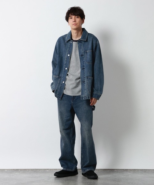 GLOBAL WORK（グローバルワーク）の「デニムカバーオール/910674（デニムジャケット・メンズ・ブラウン/ブラック/インディゴブルー・SMALL/MEDIUM/LARGE）」の19枚目の写真