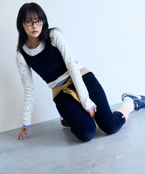 common gull products.(コモンガルプロダクツ)の「薄暮のベロアカプリパンツ(その他パンツ・レディース・ネイビー/ボルドー/マスタード・MEDIUM/SMALL/LARGE)」の9枚目の写真