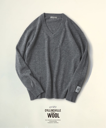 COLLINS VILLE WOOL / コリンズ ビル ウールニット Vネック