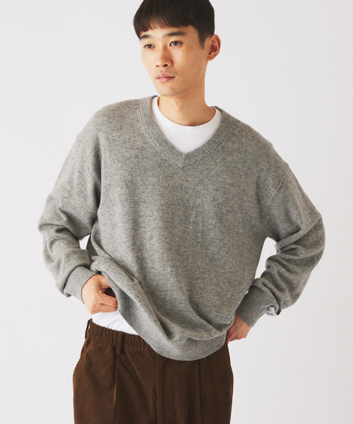 JOURNAL STANDARD relume(ジャーナルスタンダード レリューム)の「COLLINS VILLE WOOL / コリンズ ビル ウールニット Vネック(ニット/セーター・メンズ・ライトグレー/ブラックミックス・LARGE/MEDIUM)」の5枚目の写真