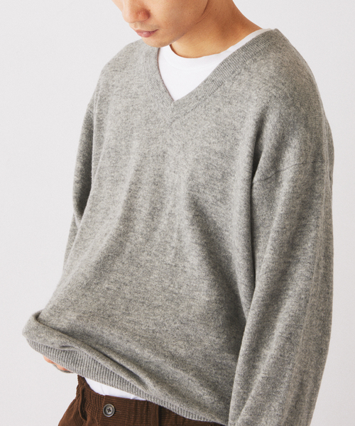 JOURNAL STANDARD relume(ジャーナルスタンダード レリューム)の「COLLINS VILLE WOOL / コリンズ ビル ウールニット Vネック(ニット/セーター・メンズ・ライトグレー/ブラックミックス・LARGE/MEDIUM)」の8枚目の写真