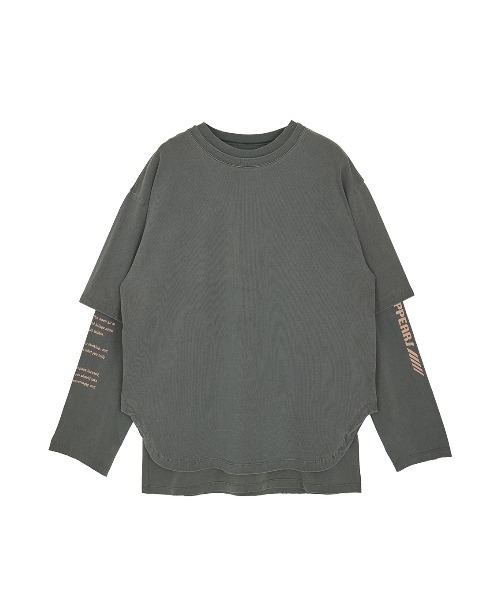 Ameri(アメリ)の「VINTAGE LIKE LAYERED TEE SET(Tシャツ/カットソー・レディース・グレー/ライトベージュ/ピンク・FREE)」の17枚目の写真
