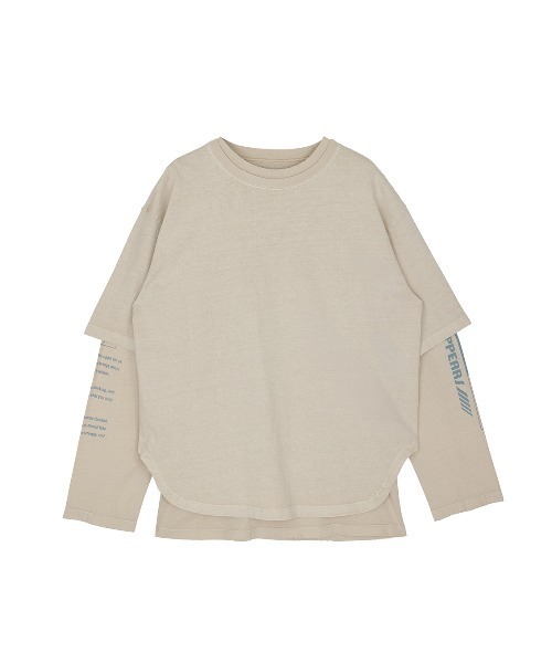 Ameri(アメリ)の「VINTAGE LIKE LAYERED TEE SET(Tシャツ/カットソー・レディース・グレー/ライトベージュ/ピンク・FREE)」の18枚目の写真