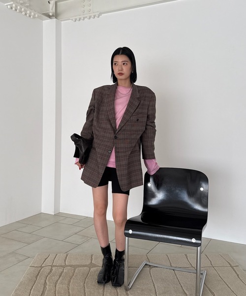 Ameri(アメリ)の「VINTAGE LIKE LAYERED TEE SET(Tシャツ/カットソー・レディース・グレー/ライトベージュ/ピンク・FREE)」の9枚目の写真