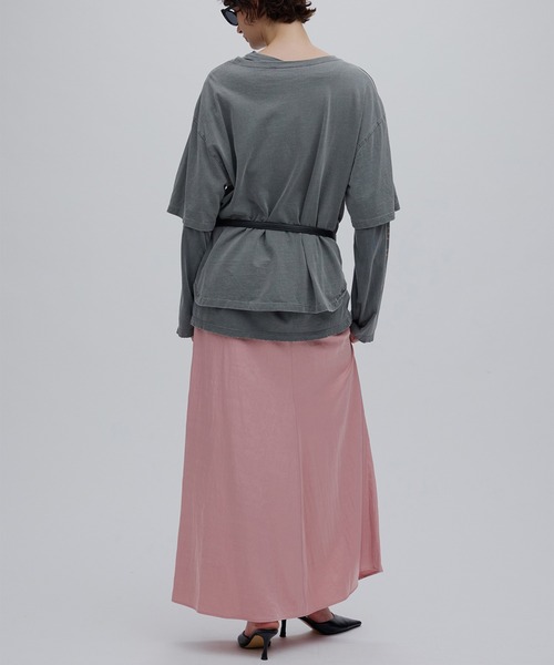 Ameri(アメリ)の「VINTAGE LIKE LAYERED TEE SET(Tシャツ/カットソー・レディース・グレー/ライトベージュ/ピンク・FREE)」の16枚目の写真