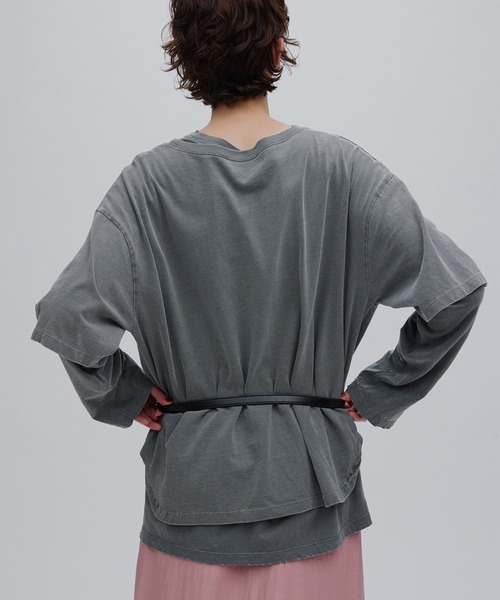 Ameri(アメリ)の「VINTAGE LIKE LAYERED TEE SET(Tシャツ/カットソー・レディース・グレー/ライトベージュ/ピンク・FREE)」の11枚目の写真