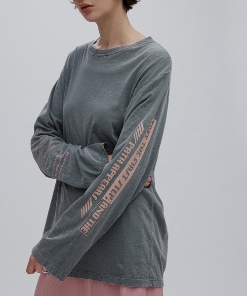 Ameri(アメリ)の「VINTAGE LIKE LAYERED TEE SET(Tシャツ/カットソー・レディース・グレー/ライトベージュ/ピンク・FREE)」の14枚目の写真
