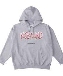 NOBOUND(ノーバウンド) プルパーカー メンズ レディース ユニセックス スウェット メルティングロゴ プリント ビッグシルエット プルオーバーパーカー フーディー トップス ストリート カジュアル