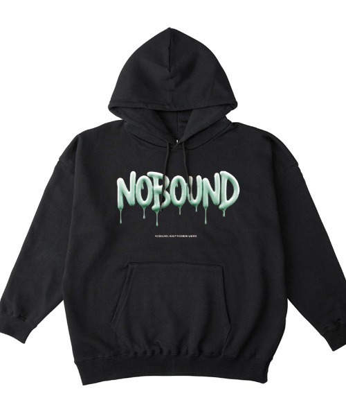 NOBOUND(ノーバウンド)の「NOBOUND(ノーバウンド) プルパーカー メンズ レディース ユニセックス スウェット メルティングロゴ プリント ビッグシルエット プルオーバーパーカー フーディー トップス ストリート カジュアル(パーカー・メンズ・ヘザーグレー/ブラック/ホワイト/ダークブルー・XL/L/M)」の1枚目の写真