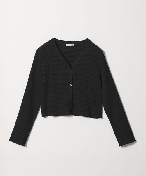 BEAUTY&YOUTH UNITED ARROWS(ビューティーアンドユースユナイテッドアローズ)の「ソリッド&チェック Vネック カーディガン(カーディガン/ボレロ・レディース・ホワイト/ブラック/ライトブルー・FREE)」の2枚目の写真