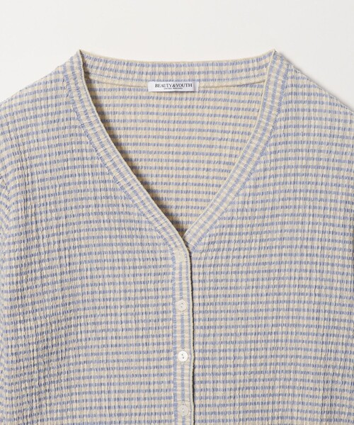 BEAUTY&YOUTH UNITED ARROWS(ビューティーアンドユースユナイテッドアローズ)の「ソリッド&チェック Vネック カーディガン(カーディガン/ボレロ・レディース・ホワイト/ブラック/ライトブルー・FREE)」の14枚目の写真