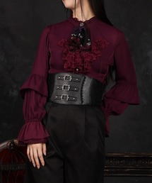 axes femme（アクシーズファム）の「レースアップ×フリルブラウス（シャツ/ブラウス）」