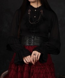 axes femme（アクシーズファム）の「レースアップ×フリルブラウス（シャツ/ブラウス）」