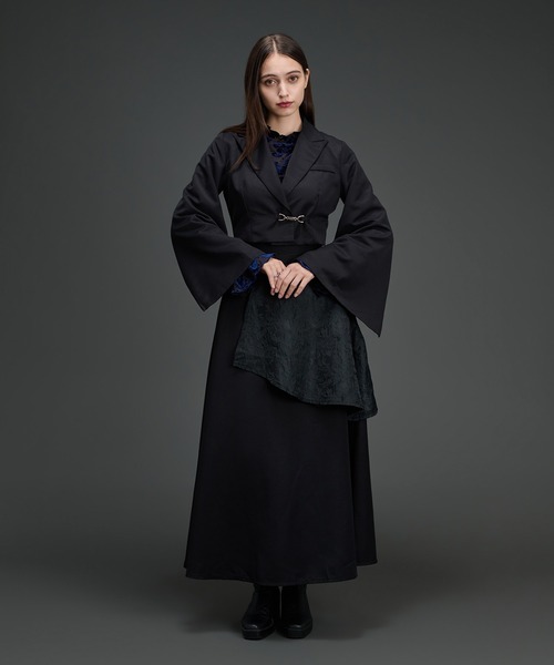 Ellno de Mavie（エルノデメヴィ）の「2wayメタルバックルジャケット/SETUP対応（テーラードジャケット・レディース・ブラック/ブルーグレー・FREE）」の12枚目の写真