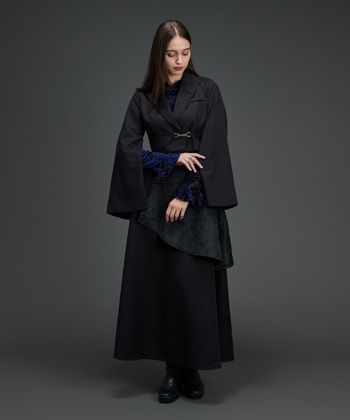 Ellno de Mavie（エルノデメヴィ）の「2wayメタルバックルジャケット/SETUP対応（テーラードジャケット・レディース・ブラック/ブルーグレー・FREE）」の13枚目の写真