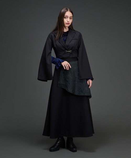 Ellno de Mavie（エルノデメヴィ）の「2wayメタルバックルジャケット/SETUP対応（テーラードジャケット・レディース・ブラック/ブルーグレー・FREE）」の5枚目の写真