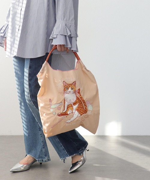 Three Four Time(スリーフォータイム)の「<一部店舗・WEB限定>【Ball&Chain】D.BABY CAT(トートバッグ・レディース・ベージュ/ライトブルー・FREE)」の2枚目の写真