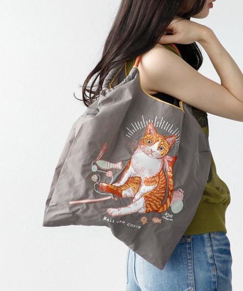 Three Four Time(スリーフォータイム)の「<一部店舗・WEB限定>【Ball&Chain】D.BABY CAT(トートバッグ・レディース・ベージュ/ライトブルー・FREE)」の7枚目の写真
