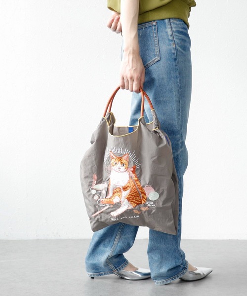 Three Four Time(スリーフォータイム)の「<一部店舗・WEB限定>【Ball&Chain】D.BABY CAT(トートバッグ・レディース・ベージュ/ライトブルー・FREE)」の8枚目の写真