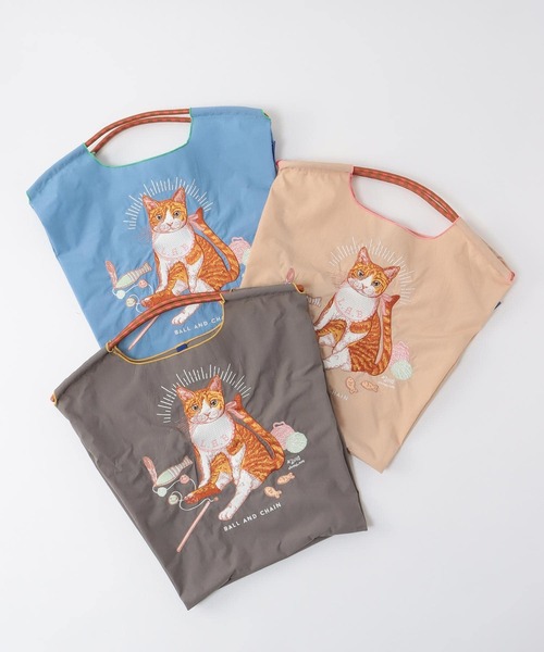 Three Four Time(スリーフォータイム)の「<一部店舗・WEB限定>【Ball&Chain】D.BABY CAT(トートバッグ・レディース・ベージュ/ライトブルー・FREE)」の11枚目の写真