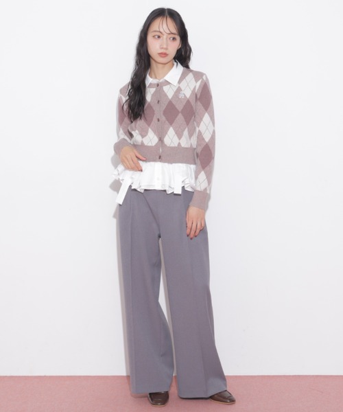 JILL by JILL STUART(ジルバイジルスチュアート)の「裾ラッフルシャツ(シャツ/ブラウス・レディース・ネイビー系1/ホワイト/ブルー・FREE)」の16枚目の写真